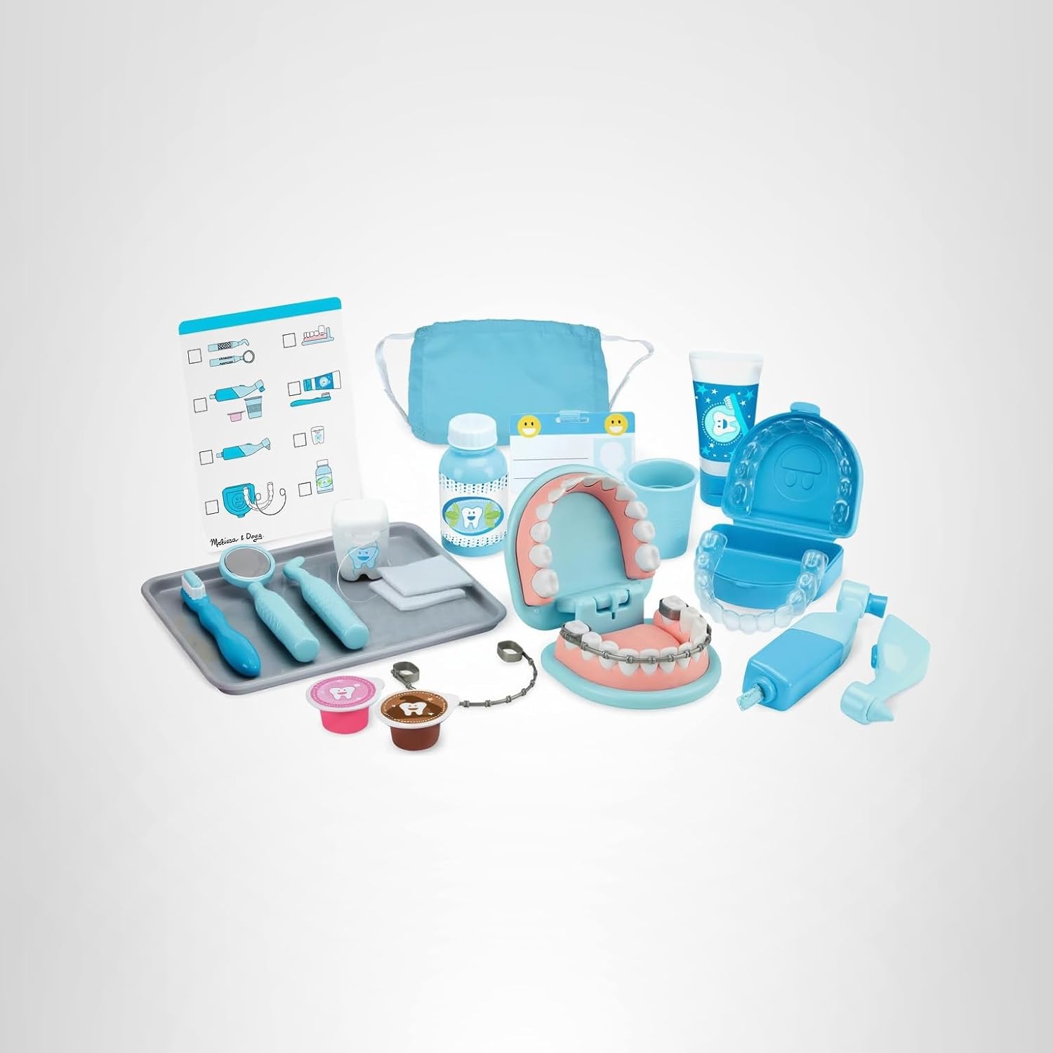 Melissa & Doug Super Smile Dentist Play Set, 25-Piece Dentist Kit with Oversized Teeth, Large Tools & Accessories, Kids Toys for Girls & Boys 3+